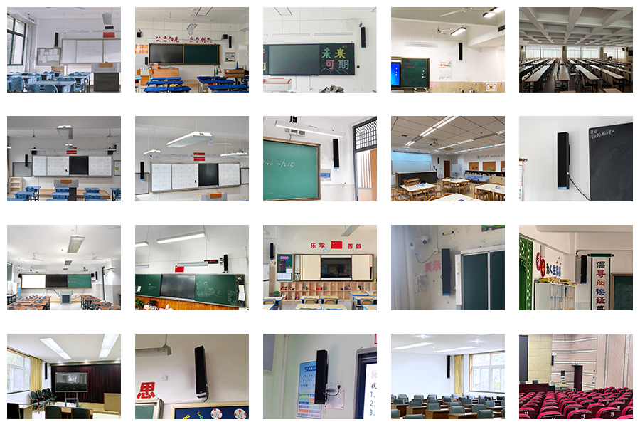 清聽(tīng)聲學(xué)均衡擴(kuò)聲的一體化教室音響，案例匯總圖