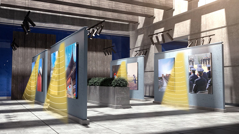 展覽館定向解說聲音分區，互不干擾